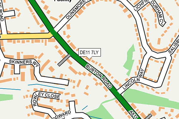 DE11 7LY map - OS OpenMap – Local (Ordnance Survey)
