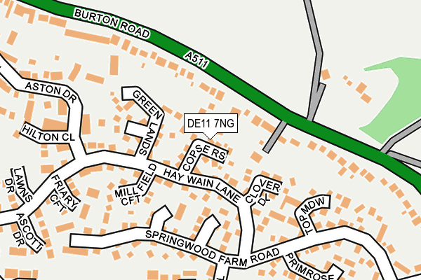 DE11 7NG map - OS OpenMap – Local (Ordnance Survey)