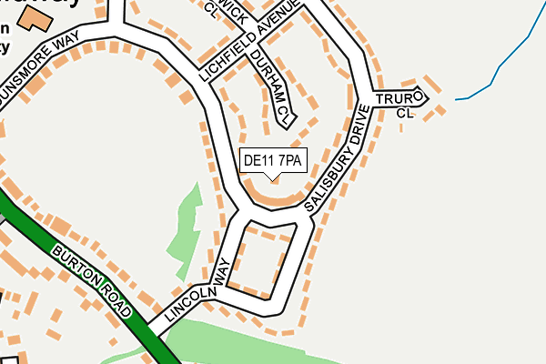 DE11 7PA map - OS OpenMap – Local (Ordnance Survey)