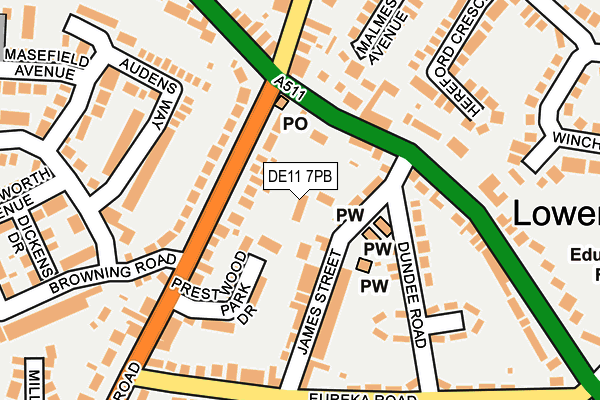 DE11 7PB map - OS OpenMap – Local (Ordnance Survey)