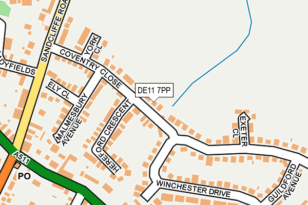 DE11 7PP map - OS OpenMap – Local (Ordnance Survey)