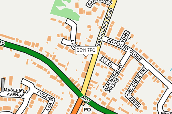 DE11 7PQ map - OS OpenMap – Local (Ordnance Survey)