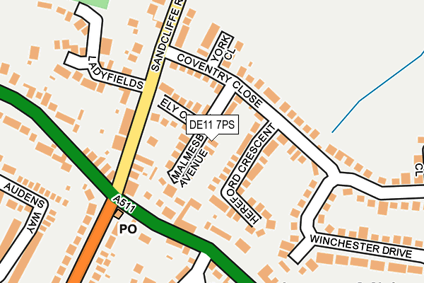 DE11 7PS map - OS OpenMap – Local (Ordnance Survey)