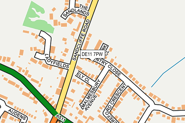 DE11 7PW map - OS OpenMap – Local (Ordnance Survey)