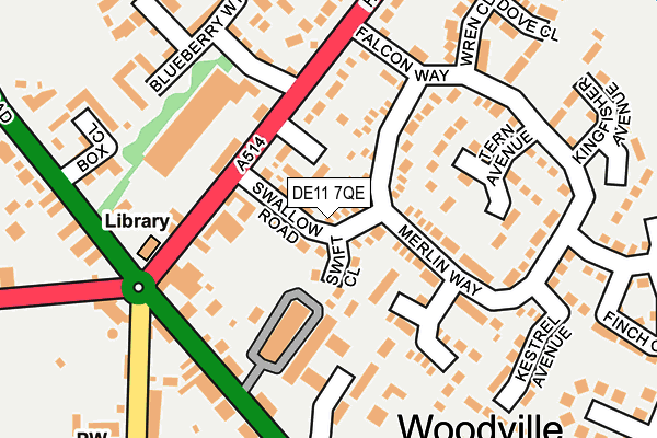 DE11 7QE map - OS OpenMap – Local (Ordnance Survey)