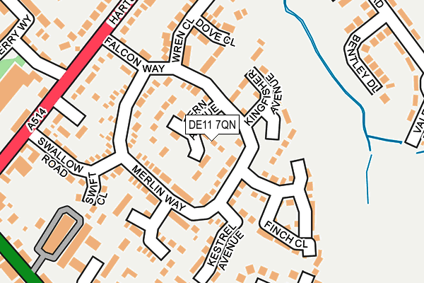 DE11 7QN map - OS OpenMap – Local (Ordnance Survey)