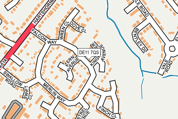 DE11 7QS map - OS OpenMap – Local (Ordnance Survey)