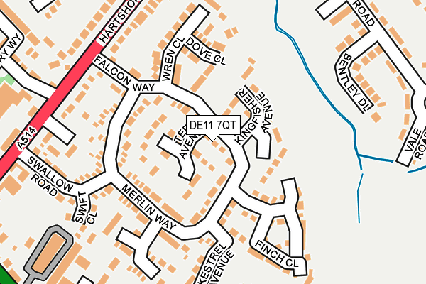 DE11 7QT map - OS OpenMap – Local (Ordnance Survey)