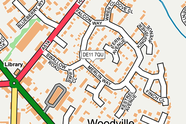 DE11 7QU map - OS OpenMap – Local (Ordnance Survey)