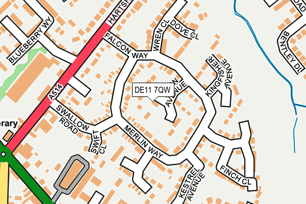 DE11 7QW map - OS OpenMap – Local (Ordnance Survey)