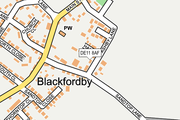 DE11 8AF map - OS OpenMap – Local (Ordnance Survey)