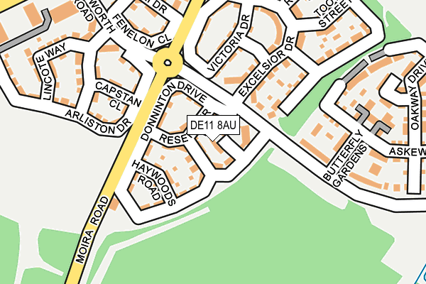 DE11 8AU map - OS OpenMap – Local (Ordnance Survey)