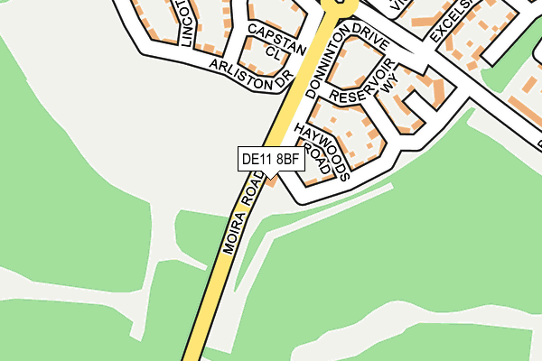 DE11 8BF map - OS OpenMap – Local (Ordnance Survey)