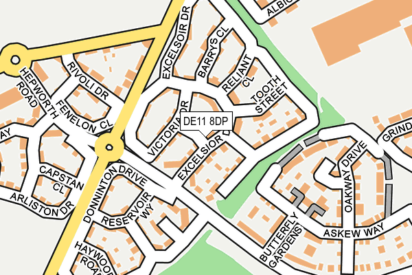 DE11 8DP map - OS OpenMap – Local (Ordnance Survey)