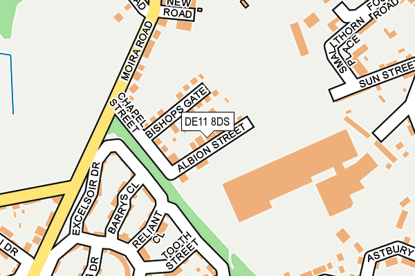 DE11 8DS map - OS OpenMap – Local (Ordnance Survey)