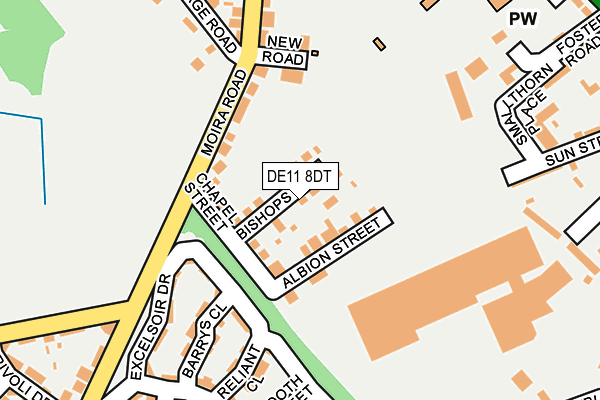 DE11 8DT map - OS OpenMap – Local (Ordnance Survey)