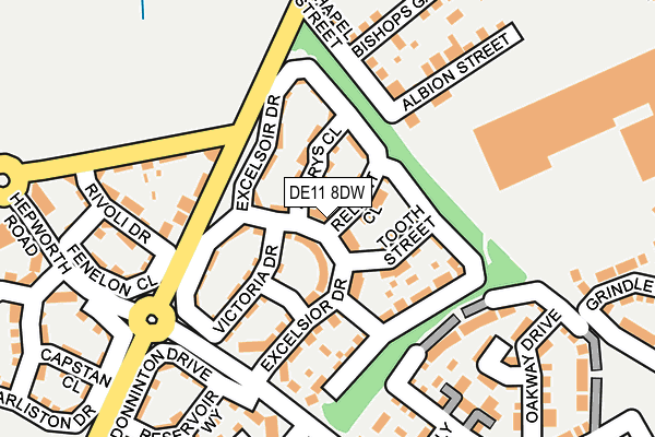 DE11 8DW map - OS OpenMap – Local (Ordnance Survey)