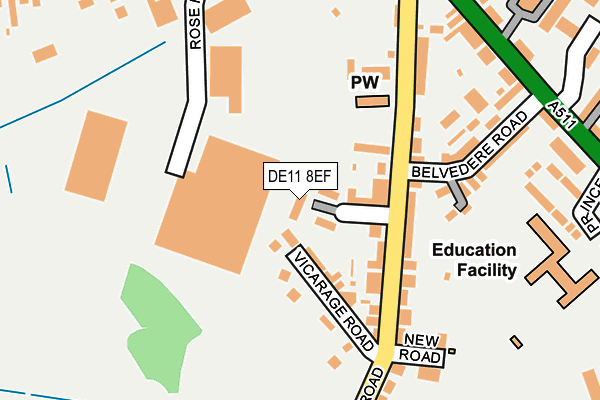 DE11 8EF map - OS OpenMap – Local (Ordnance Survey)