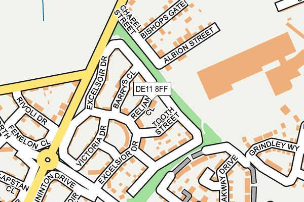 DE11 8FF map - OS OpenMap – Local (Ordnance Survey)