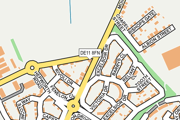 DE11 8FN map - OS OpenMap – Local (Ordnance Survey)