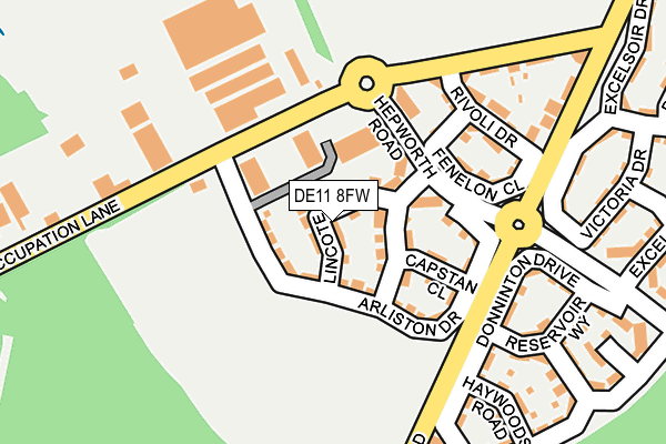 DE11 8FW map - OS OpenMap – Local (Ordnance Survey)
