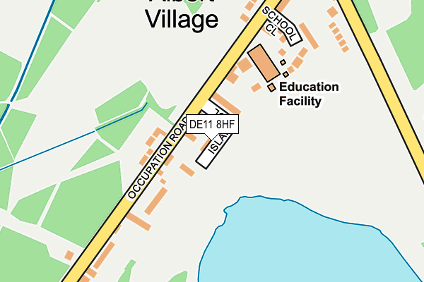 DE11 8HF map - OS OpenMap – Local (Ordnance Survey)