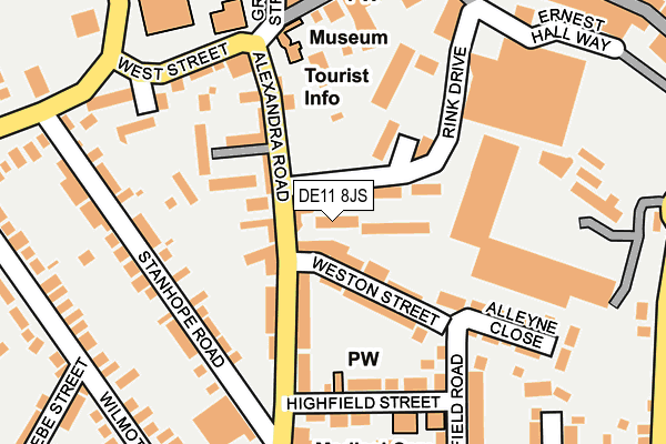 DE11 8JS map - OS OpenMap – Local (Ordnance Survey)