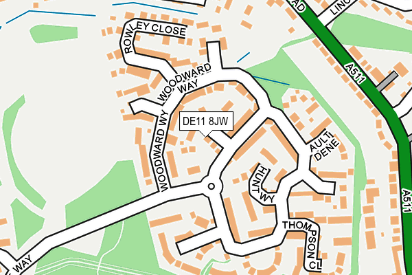 DE11 8JW map - OS OpenMap – Local (Ordnance Survey)