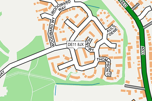 DE11 8JX map - OS OpenMap – Local (Ordnance Survey)