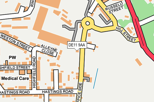 DE11 9AA map - OS OpenMap – Local (Ordnance Survey)
