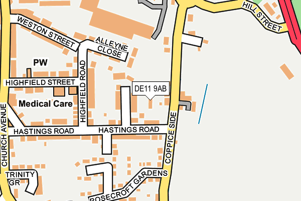 DE11 9AB map - OS OpenMap – Local (Ordnance Survey)