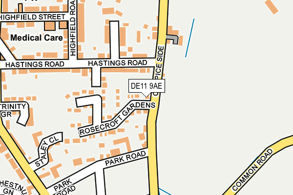 DE11 9AE map - OS OpenMap – Local (Ordnance Survey)