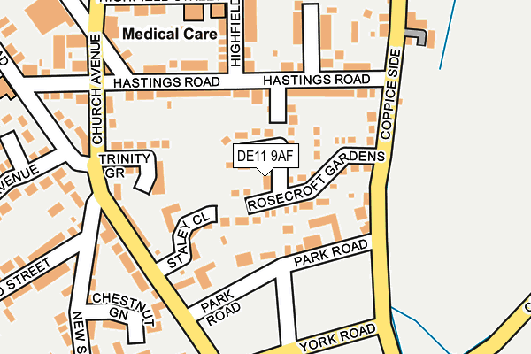 DE11 9AF map - OS OpenMap – Local (Ordnance Survey)