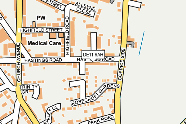 DE11 9AH map - OS OpenMap – Local (Ordnance Survey)
