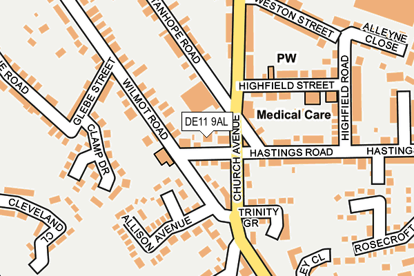 DE11 9AL map - OS OpenMap – Local (Ordnance Survey)