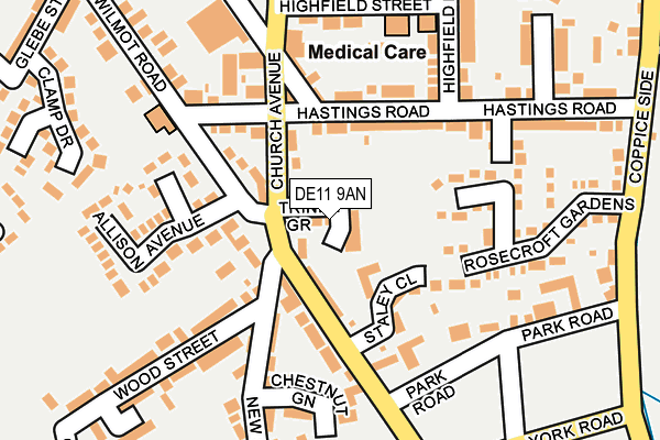 DE11 9AN map - OS OpenMap – Local (Ordnance Survey)