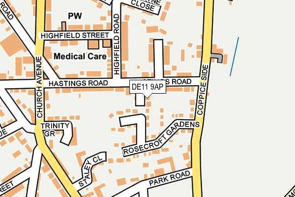 DE11 9AP map - OS OpenMap – Local (Ordnance Survey)