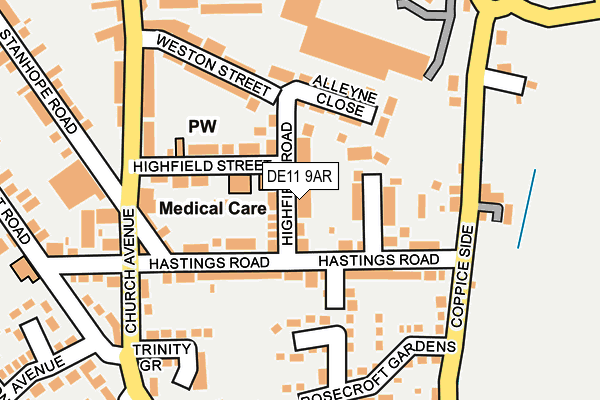 DE11 9AR map - OS OpenMap – Local (Ordnance Survey)