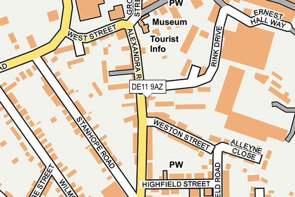 DE11 9AZ map - OS OpenMap – Local (Ordnance Survey)