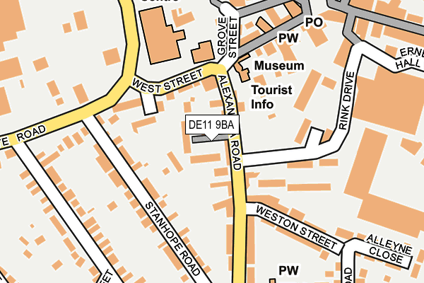 DE11 9BA map - OS OpenMap – Local (Ordnance Survey)