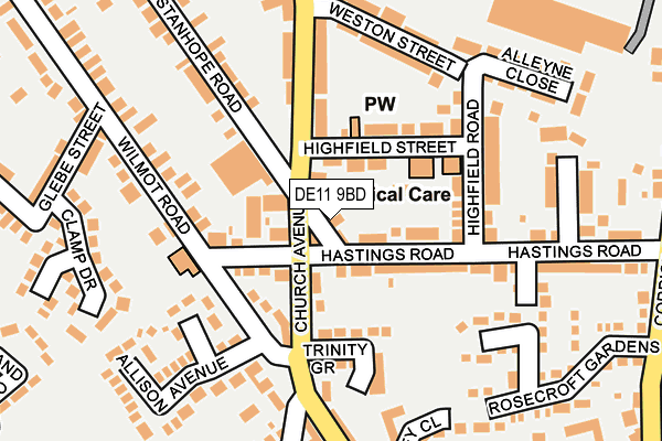 DE11 9BD map - OS OpenMap – Local (Ordnance Survey)