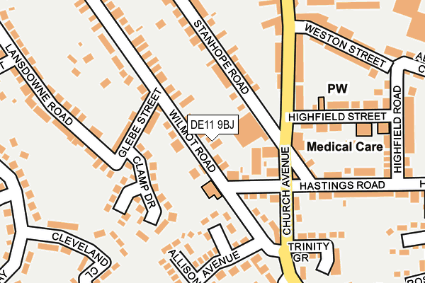 DE11 9BJ map - OS OpenMap – Local (Ordnance Survey)