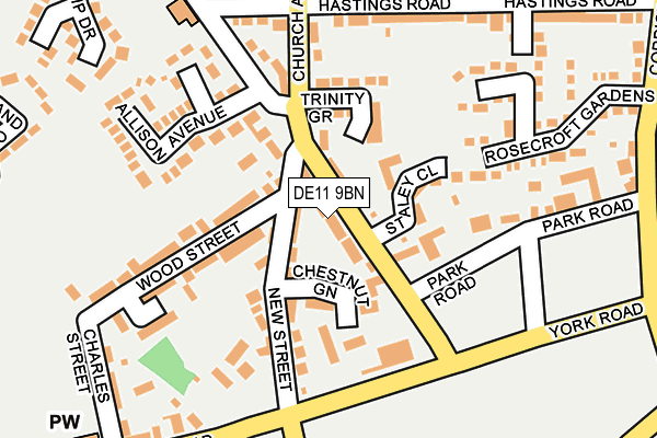 DE11 9BN map - OS OpenMap – Local (Ordnance Survey)