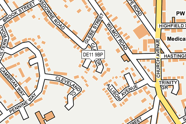 DE11 9BP map - OS OpenMap – Local (Ordnance Survey)
