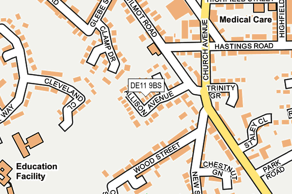 DE11 9BS map - OS OpenMap – Local (Ordnance Survey)