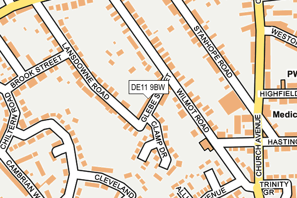DE11 9BW map - OS OpenMap – Local (Ordnance Survey)
