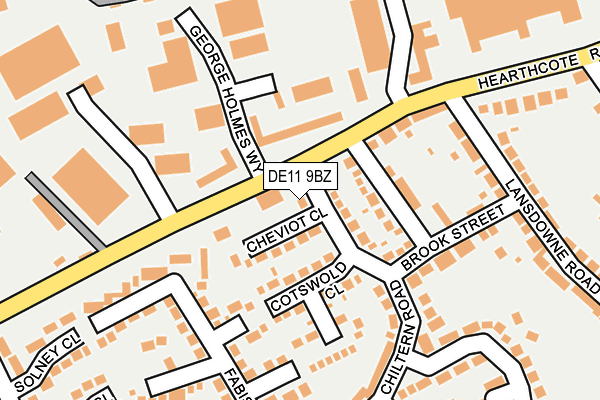 DE11 9BZ map - OS OpenMap – Local (Ordnance Survey)