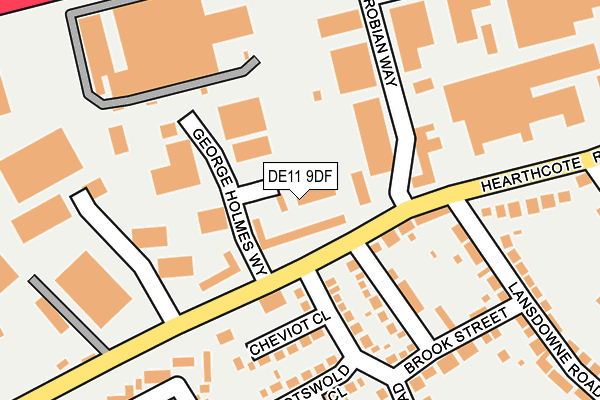 DE11 9DF map - OS OpenMap – Local (Ordnance Survey)