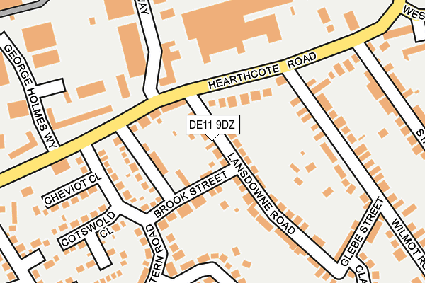 DE11 9DZ map - OS OpenMap – Local (Ordnance Survey)