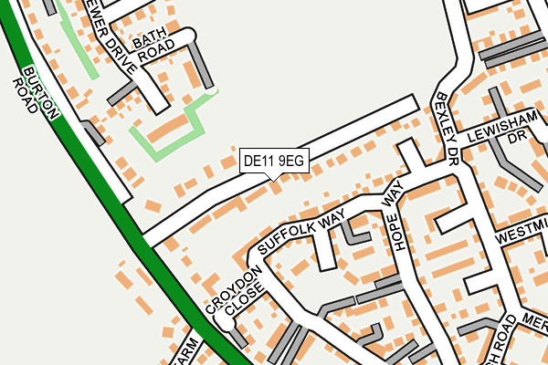 DE11 9EG map - OS OpenMap – Local (Ordnance Survey)